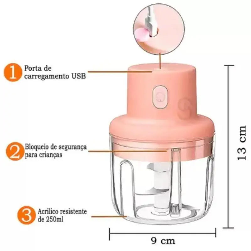 Mini Processador de Comida Elétrico