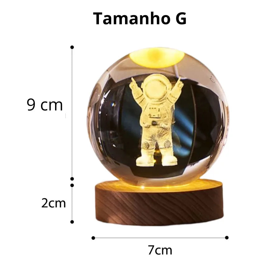Abajur Bola de Cristal 3D