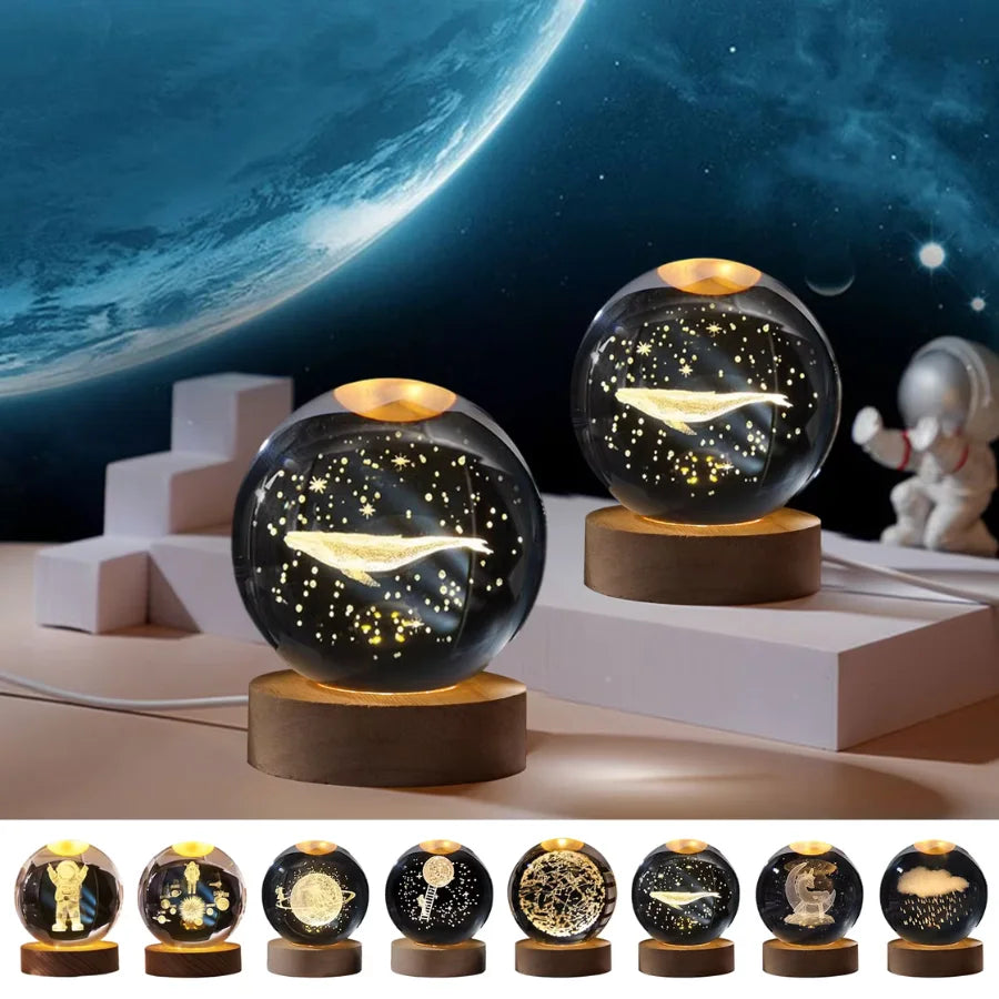 Abajur Bola de Cristal 3D