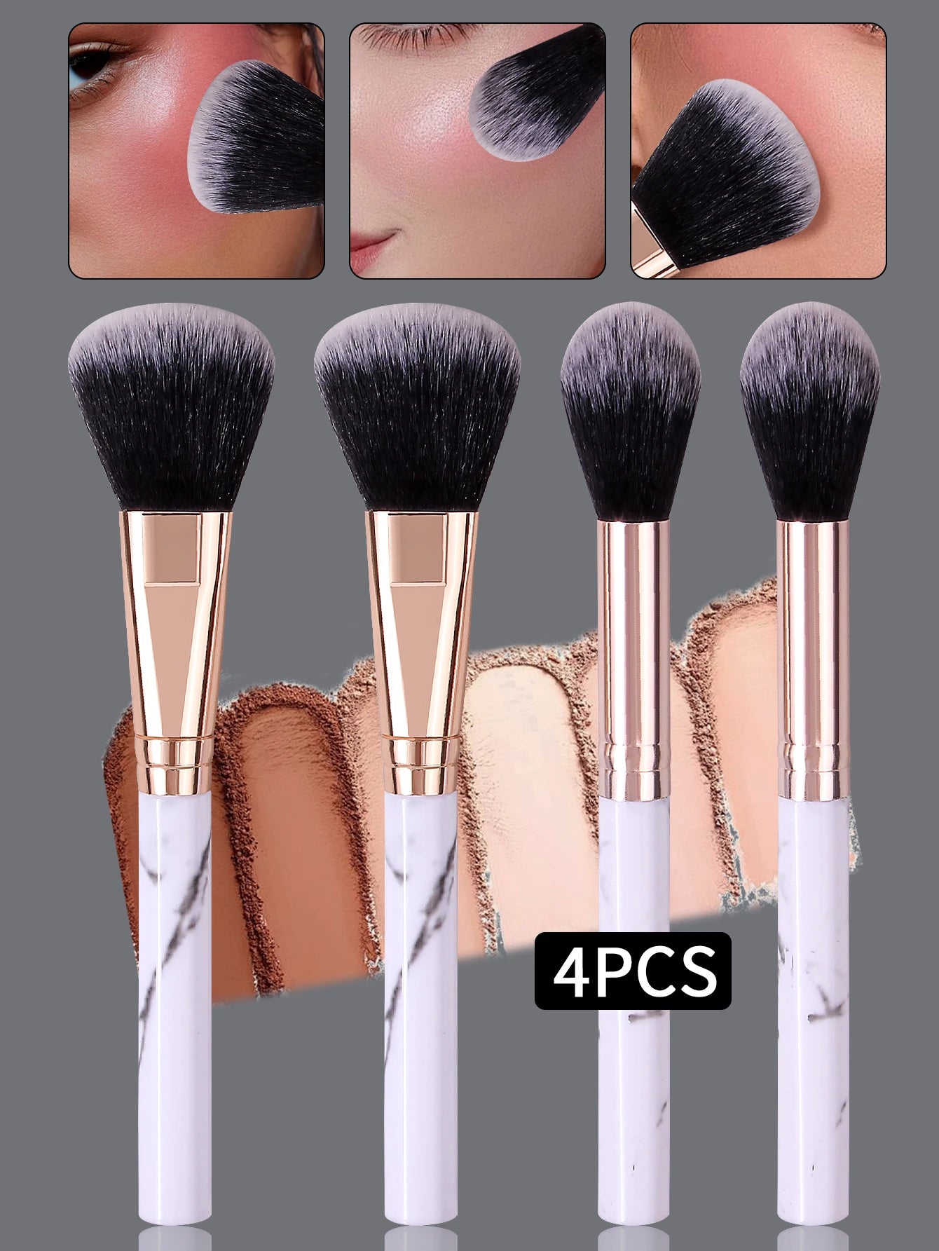 Kit 4 pincéis de maquiagem